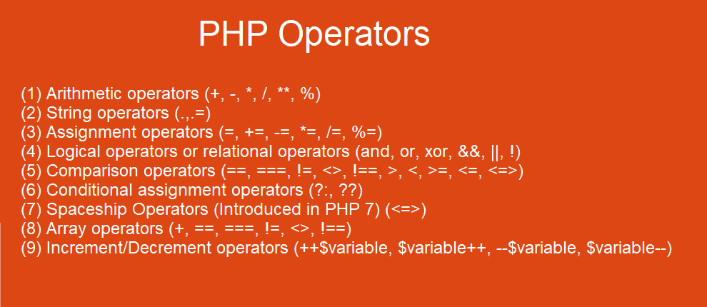 assignment operators program in php