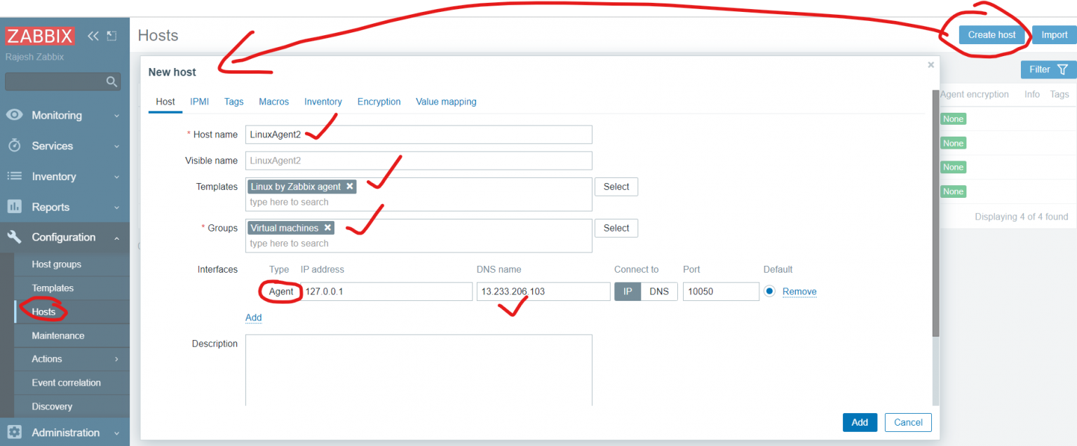 Zabbix active agent